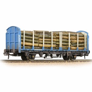 Bachmann OO 38-302A BR OTA Timber Wagon 'Kronospan' Blue - Weathered - Includes Wagon Load