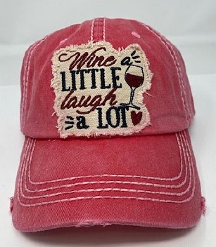 Wine Themed Hat- pink Ballcap