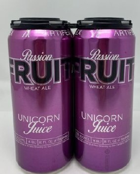 Artifex Brewing Co. Unicorn Juice Passion Fruit Wheat Artifex Brewing Co. Unicorn Juice Passion Fruit Wheat