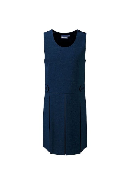 Box Pleat Navy Pinafore 8/9