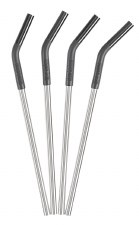 Klean Kanteen Stainless Steel Straw with Black silicone extension - 4pack