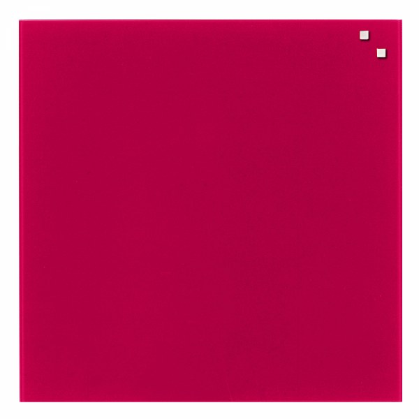 NAGA Magnetic Glass Noticeboard RASPBERRY RED 45 x 45cm