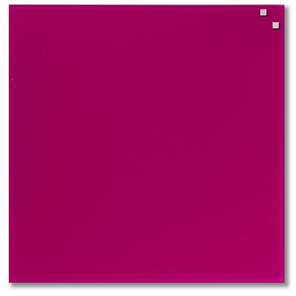 NAGA Magnetic Glass Noticeboard PINK 45 x 45cm