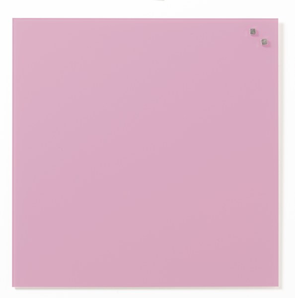 NAGA Glass Noticeboard LIGHT PINK 45 x 45cm Boards Direct