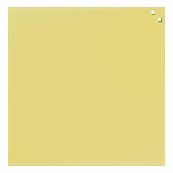 NAGA Magnetic Glass Noticeboard YELLOW 45 x 45cm