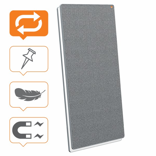 Nobo Move & Meet Magnetic Whiteboard/Noticeboard Grey Trim
