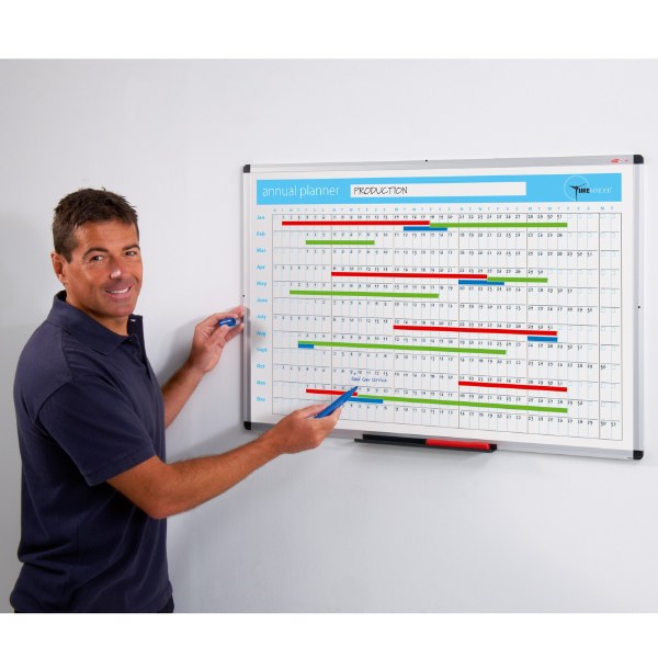 Magnetic Annual Planner 600 x 900mm Aluminium Frame