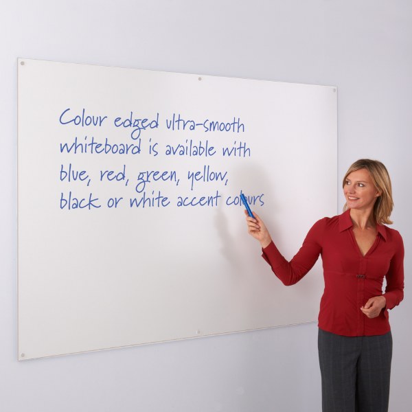 WriteOn Coloured Edge Whiteboard 1176 x 1779mm White Edge