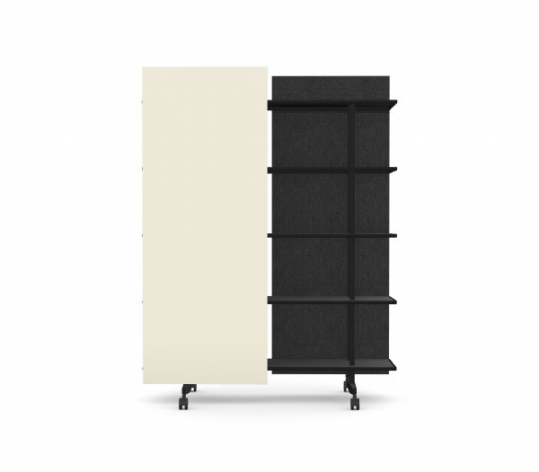 A08 Mobile Shelving Unit with Glass Writing Board