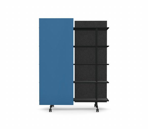 A08 Mobile Shelving Unit with Glass Writing Board