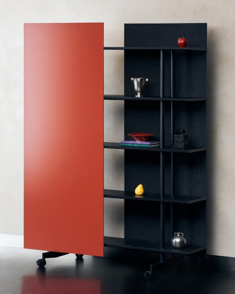 A08 Mobile Shelving Unit with Glass Writing Board