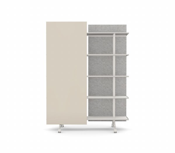 A08 Mobile Shelving Unit with Glass Writing Board