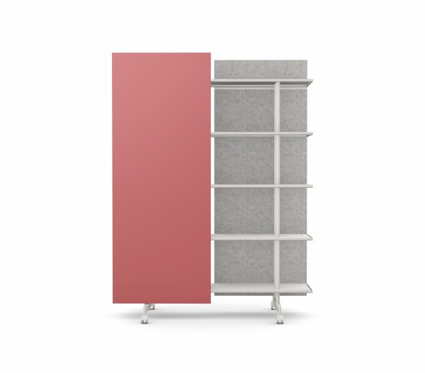 A08 Mobile Shelving Unit with Glass Writing Board
