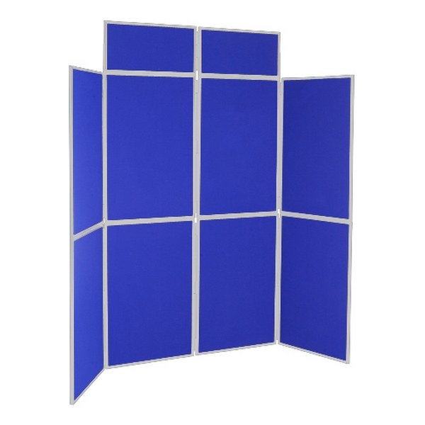 8 Panel Folding Display Stand Grey Frame/Royal Fabric
