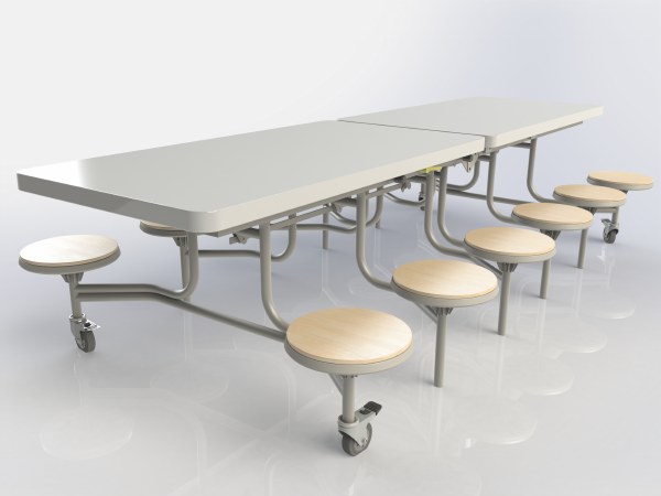 12 Seat Primo Rectangular Mobile Folding Table