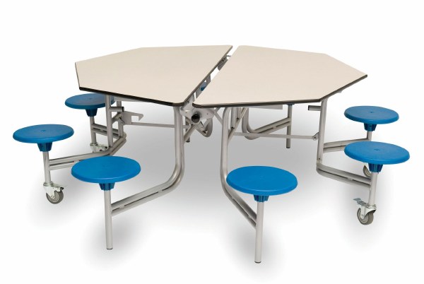 8 Seat Octagonal Mobile Folding Table