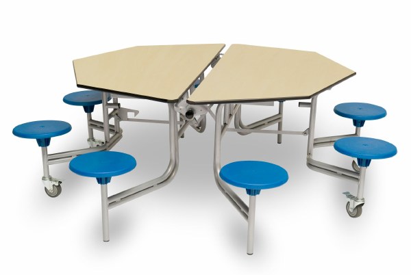 8 Seat Octagonal Mobile Folding Tables