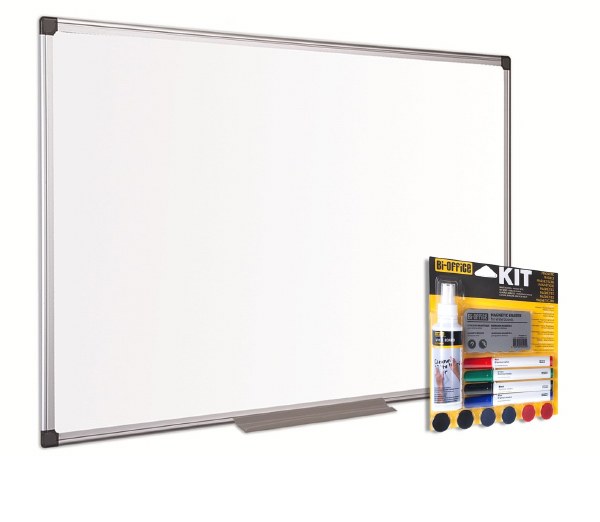 Bi-Office Magnetic Whiteboard and Kit Bundle