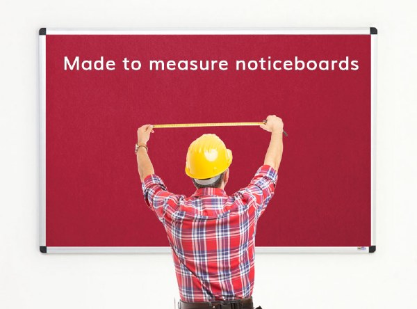 Made to Measure Felt Noticeboard Up to 1200x900mm Burgundy Fabric Aluminium Frame