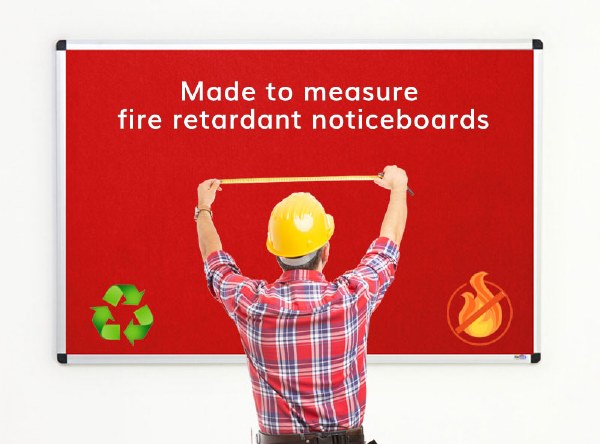 Made to Measure Felt Noticeboard Up to 1800x1200mm Red Fabric Aluminium Frame