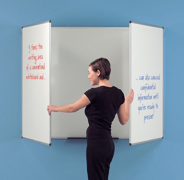 Spacesaver Folding Whiteboard 900 x 1200mm Magnetic Surface