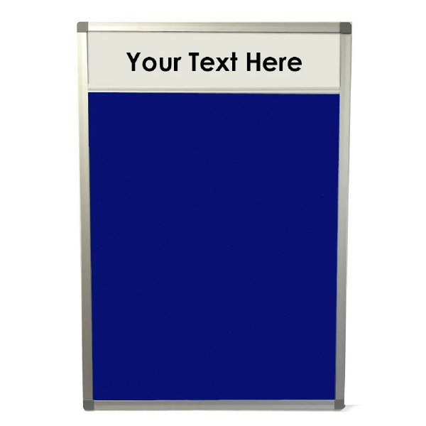Felt Noticeboard with Header and Aluminium Frame