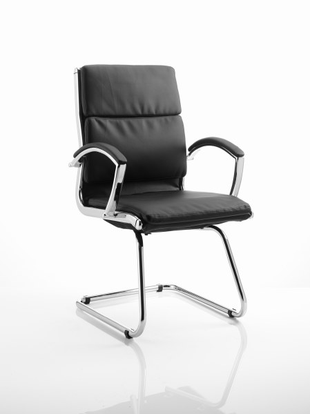 Classic Executive Leather Visitor Chair Black