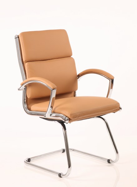 Classic Executive Leather Visitor Chair Tan