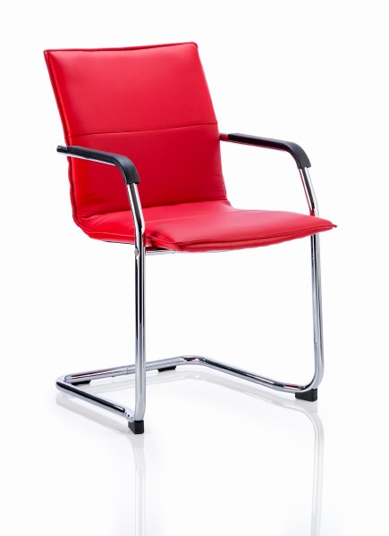 Echo II Red Leather Visitor Chair