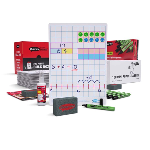 Showme Original A4 Whiteboards Gridded Bulk Pack of 100 Boards Direct