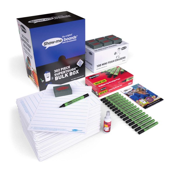 Show-me Supertough A4 Whiteboards Lined Bulk Pack of 100