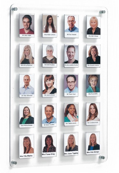Crystal Wall Staff Photo Board 20 Pocket