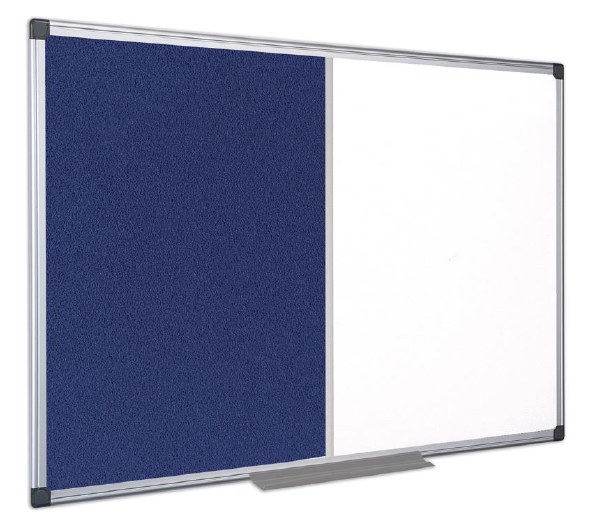 Bi-Office Combi Magnetic Drywipe/Blue Felt Board 1200 x 900mm