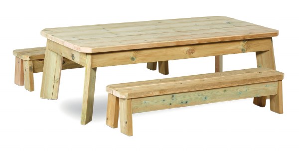 Outdoor Rectangular Table & Bench Set