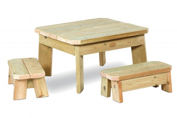 Outdoor Square Table & Bench Set