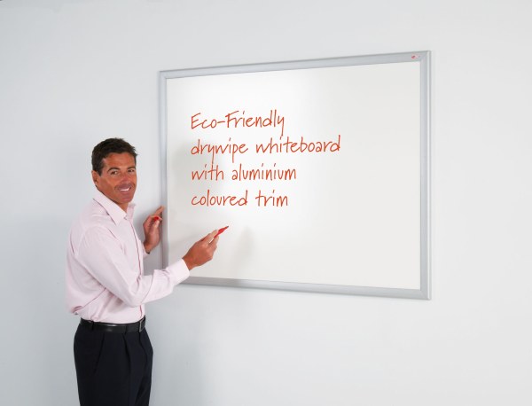WriteOn Eco-Friendly Whiteboard 1200 x 900mm Aluminium Effect frame