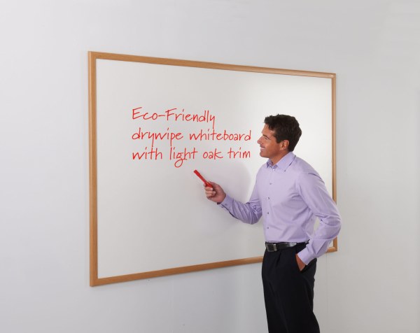 WriteOn Eco-Friendly Whiteboard 1500 x 1200mm Light Oak effect frame