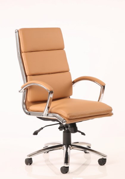 Classic Executive Leather Chair Tan High Back