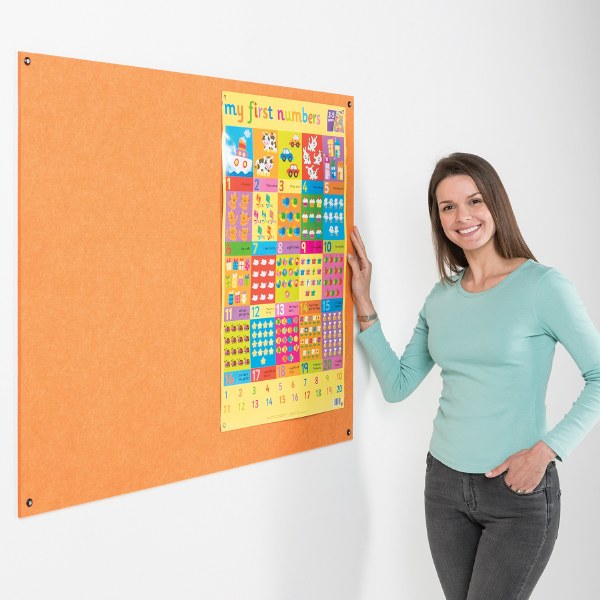 Eco-Colour Resist-a-Flame Frameless Noticeboard 1200 x 900mm ORANGE