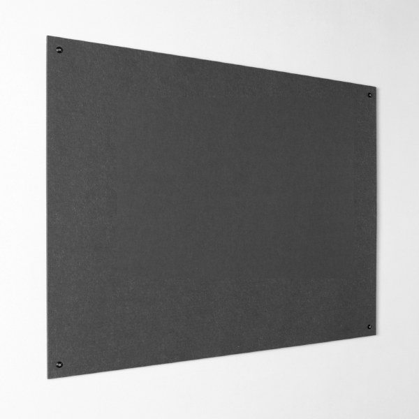 Eco-Colour Resist-a-Flame Frameless Noticeboard 900 x 600mm CHARCOAL