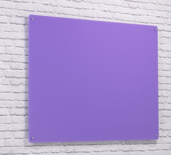 Wall Mounted Glass Board 900 x 600mm Lilac