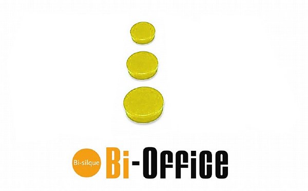 Bi-Office Magnets 20mm Yellow , Pack of 10