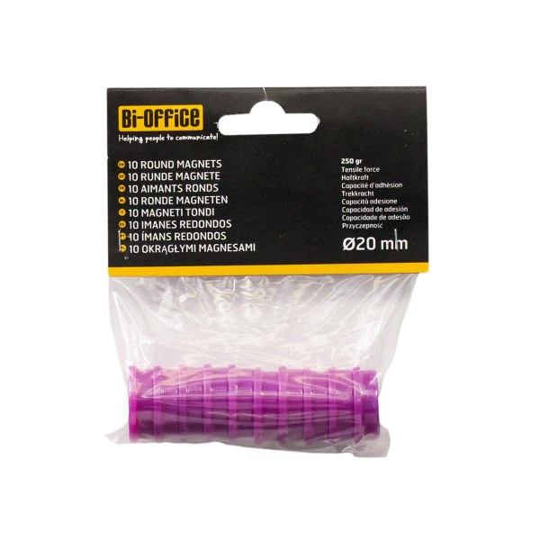 Bi-Office Magnets 20mm Pink, Pack of 10