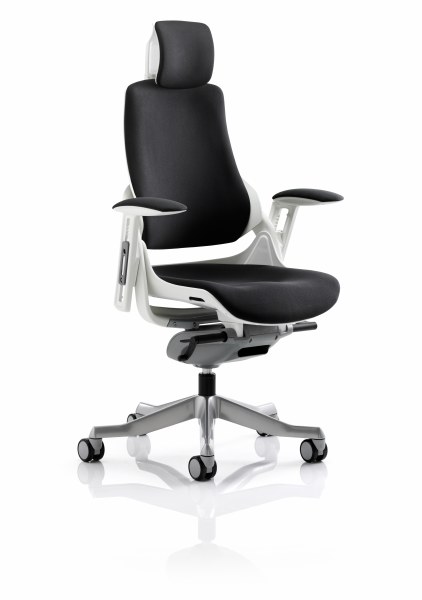 Zure Executive Chair with Headrest Black Fabric