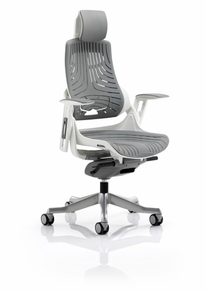Zure Executive Chair with Headrest Grey Elastomer