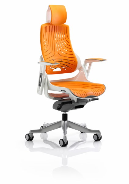 Zure Executive Chair with Headrest Orange Elastomer