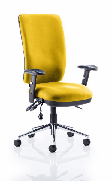 Chiro High Back Task Chair Senna Yelllow fabric