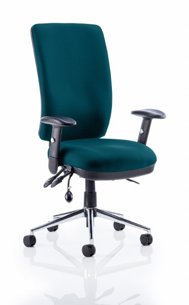 Chiro High Back Task Chair Maringa Teal fabric