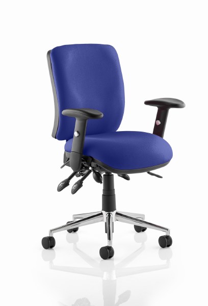 Chiro Medium Back Task Chair Stevia Blue fabric