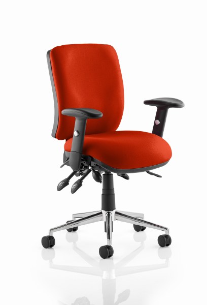 Chiro Medium Back Task Chair Tabasco Red fabric